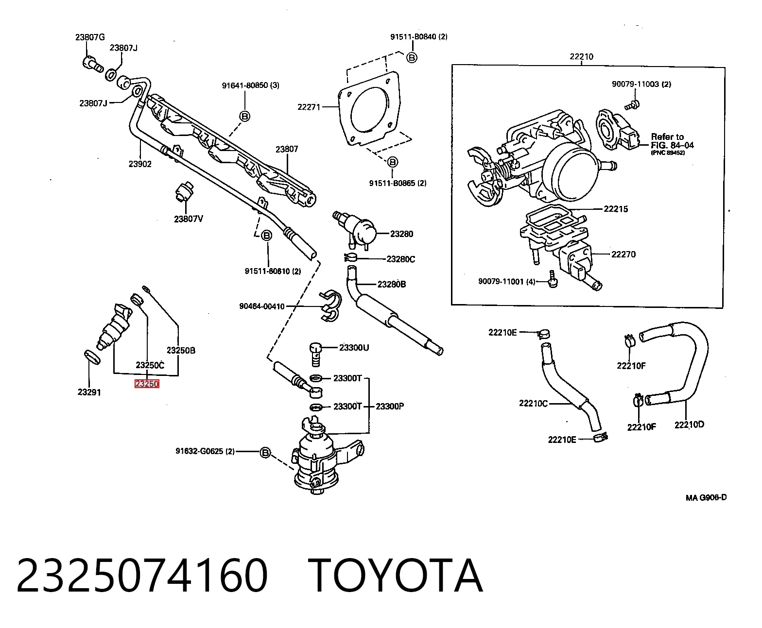 2325074160 Toyota Форсунка вприску палива