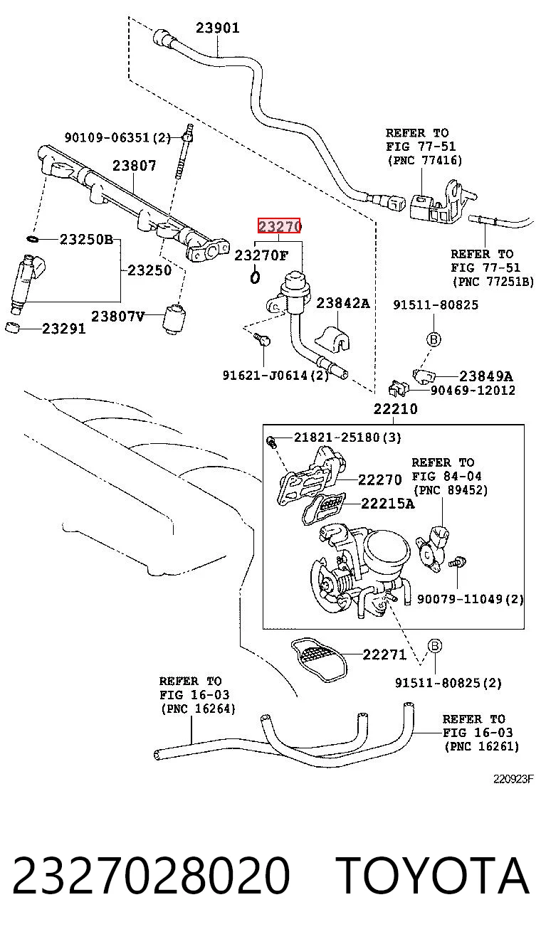 2327028020 Toyota Регулятор тиску палива