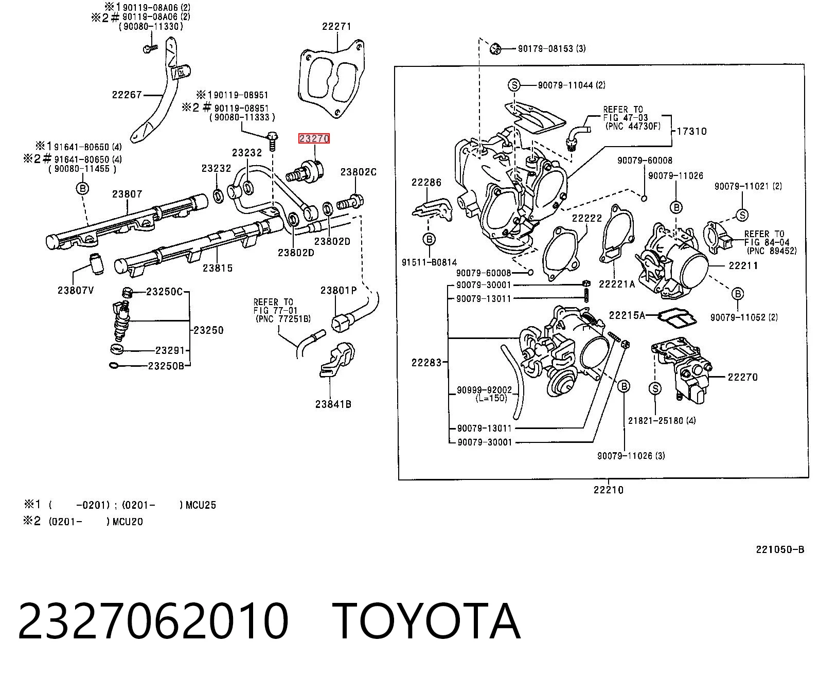 2327062010 Toyota Регулятор тиску палива