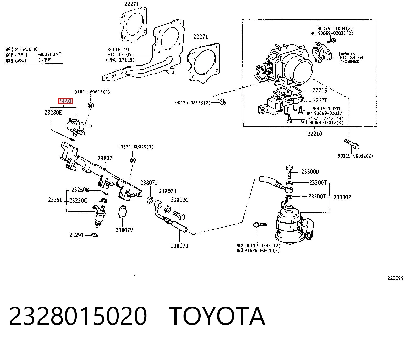 2328015020 Toyota Регулятор тиску палива