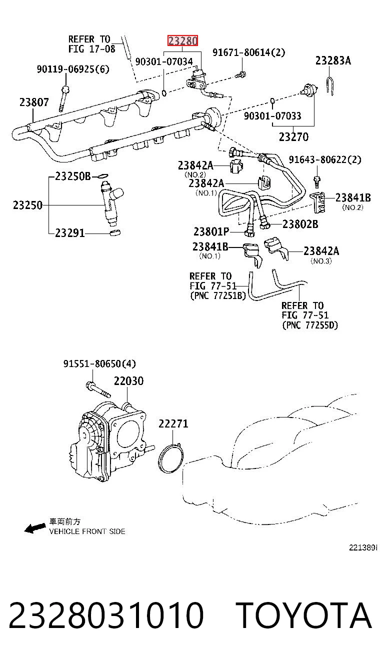 2328031010 Toyota Регулятор тиску палива