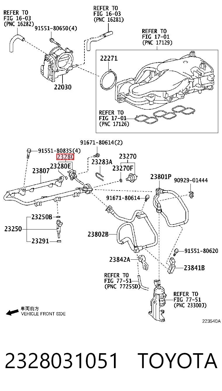2328031051 Toyota Регулятор тиску палива