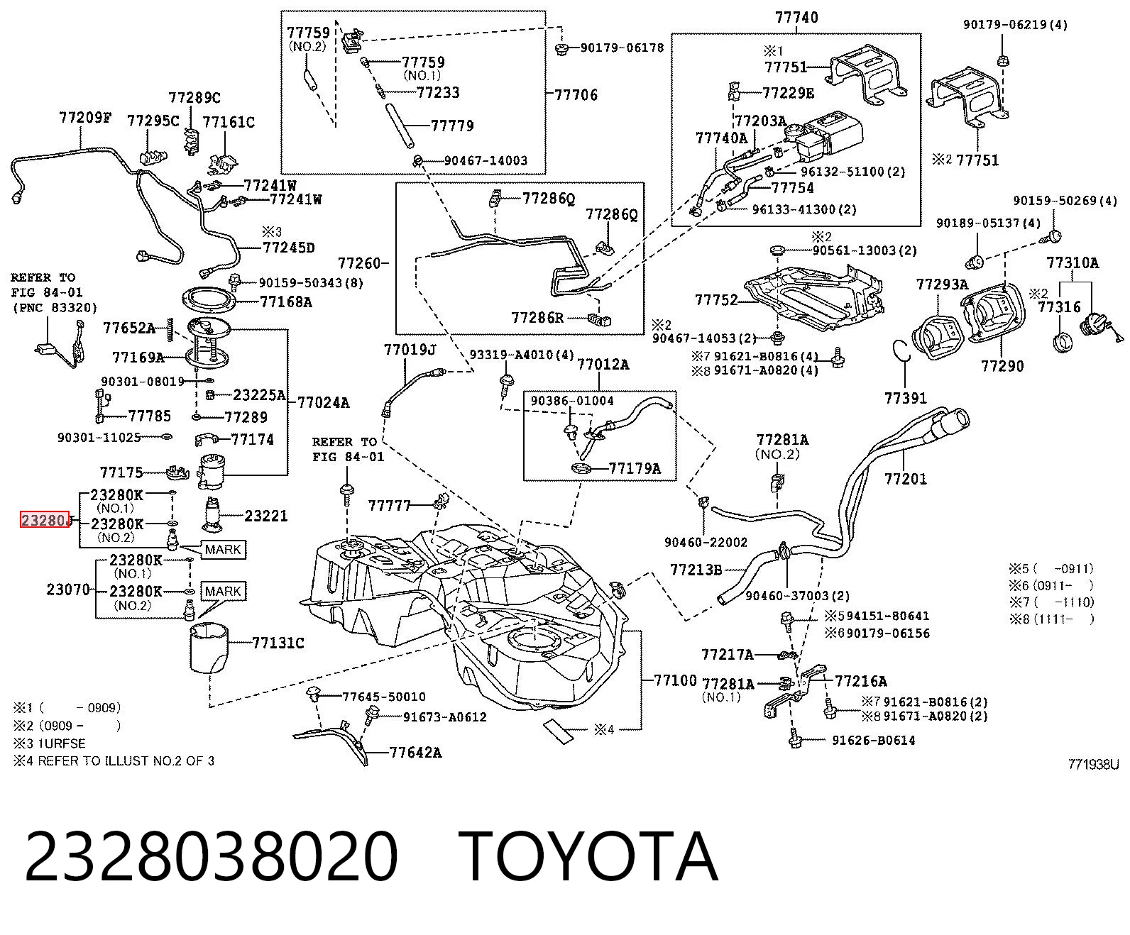 2328038020 Toyota Регулятор тиску палива
