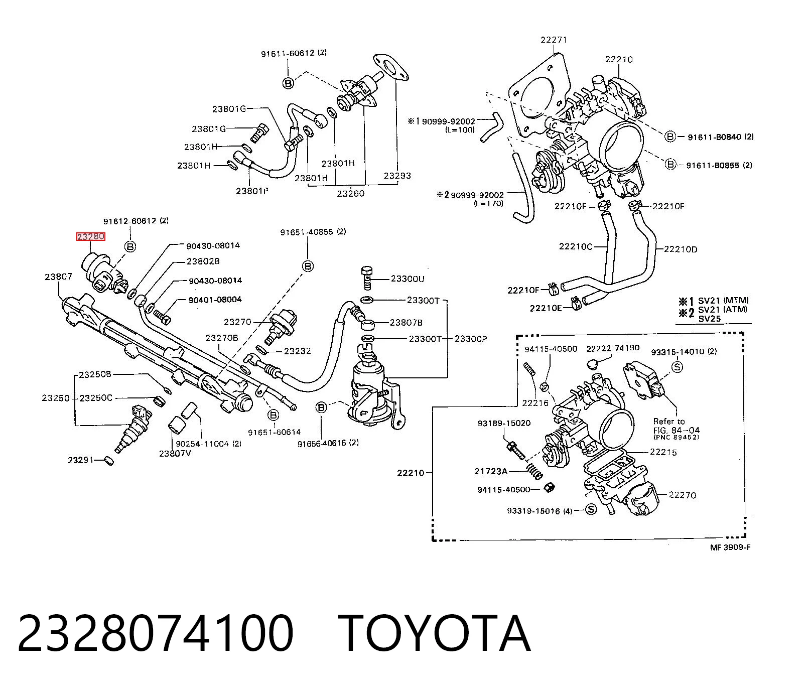 2328074100 Toyota Регулятор тиску палива