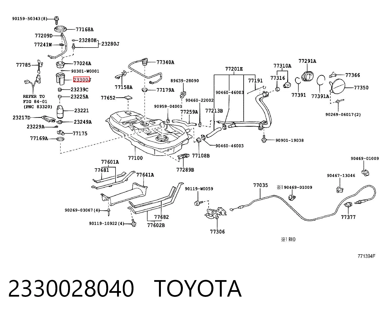 2330028040 Toyota Фільтр палива