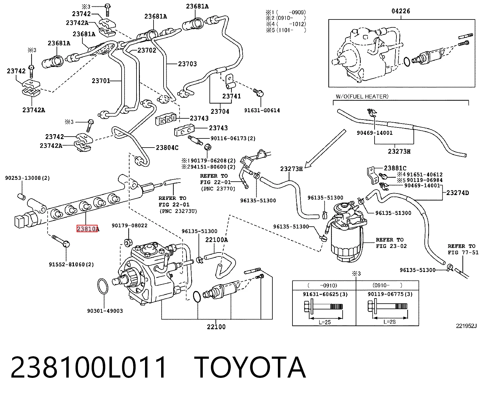 238100L011 Toyota Розподільник палива