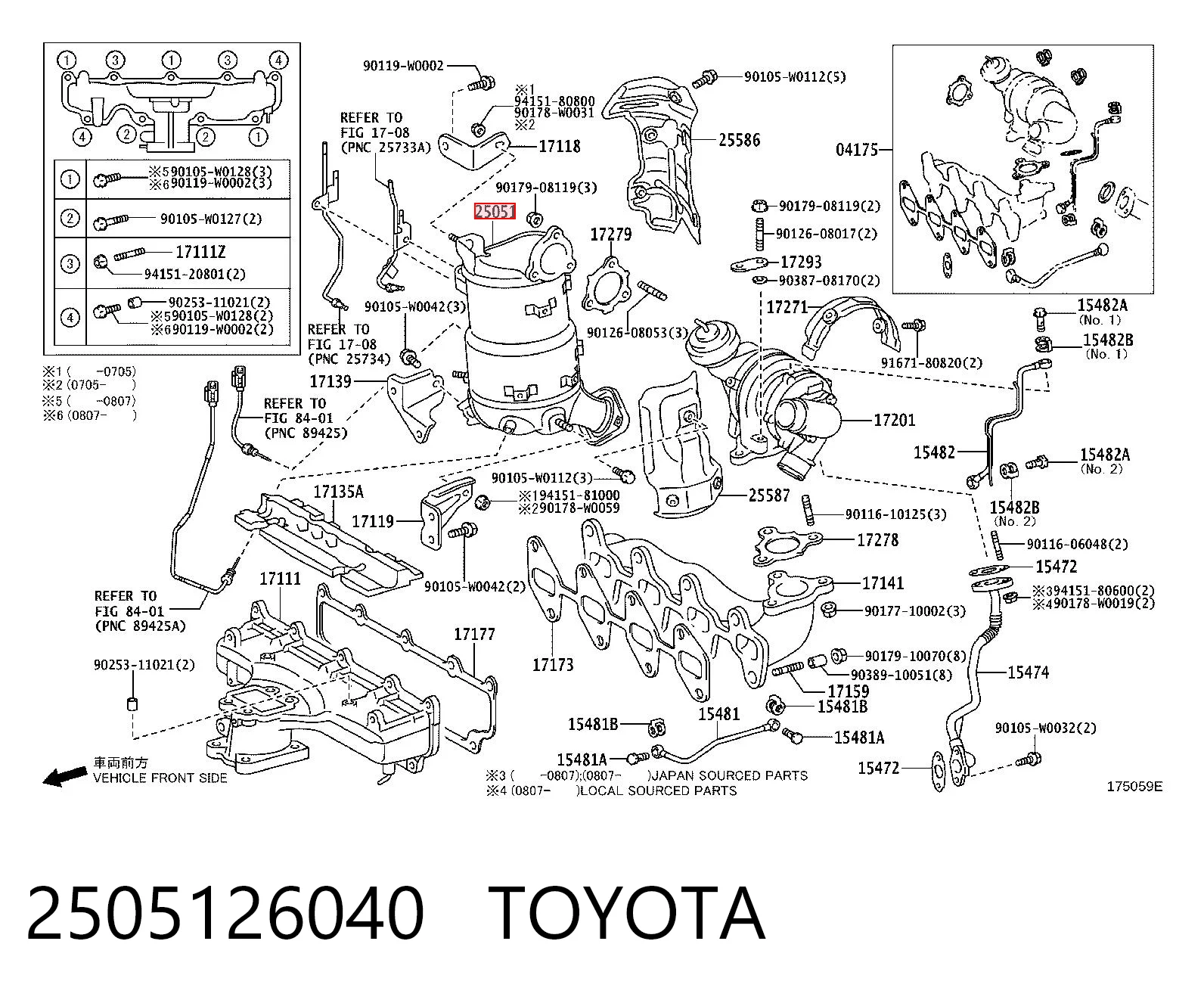 2505126040 Toyota Каталітичний нейтралізатор відпрацьованих газів