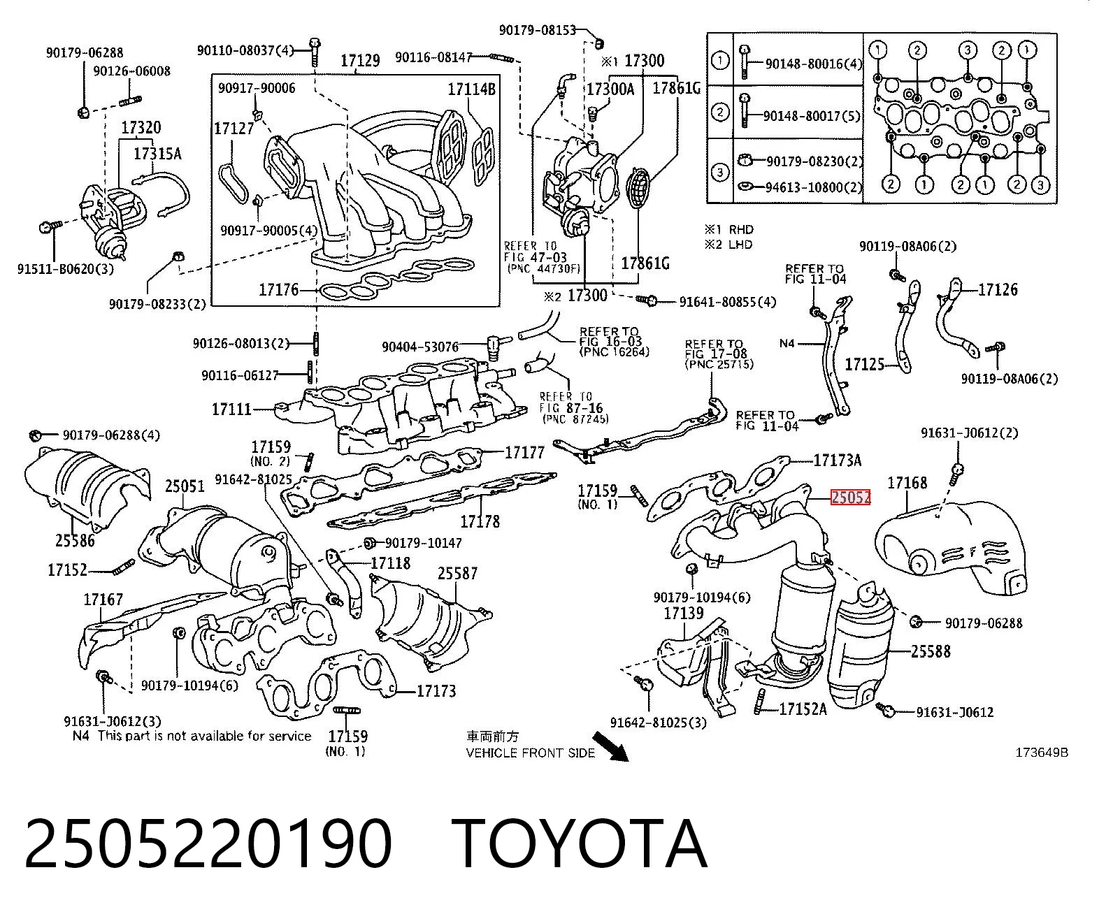 2505220190 Toyota Конвертор-каталізатор, лівий
