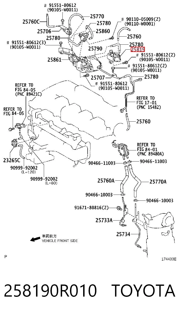 258190R010 Toyota Клапан перетворювач тиску наддуву (соленоїд)
