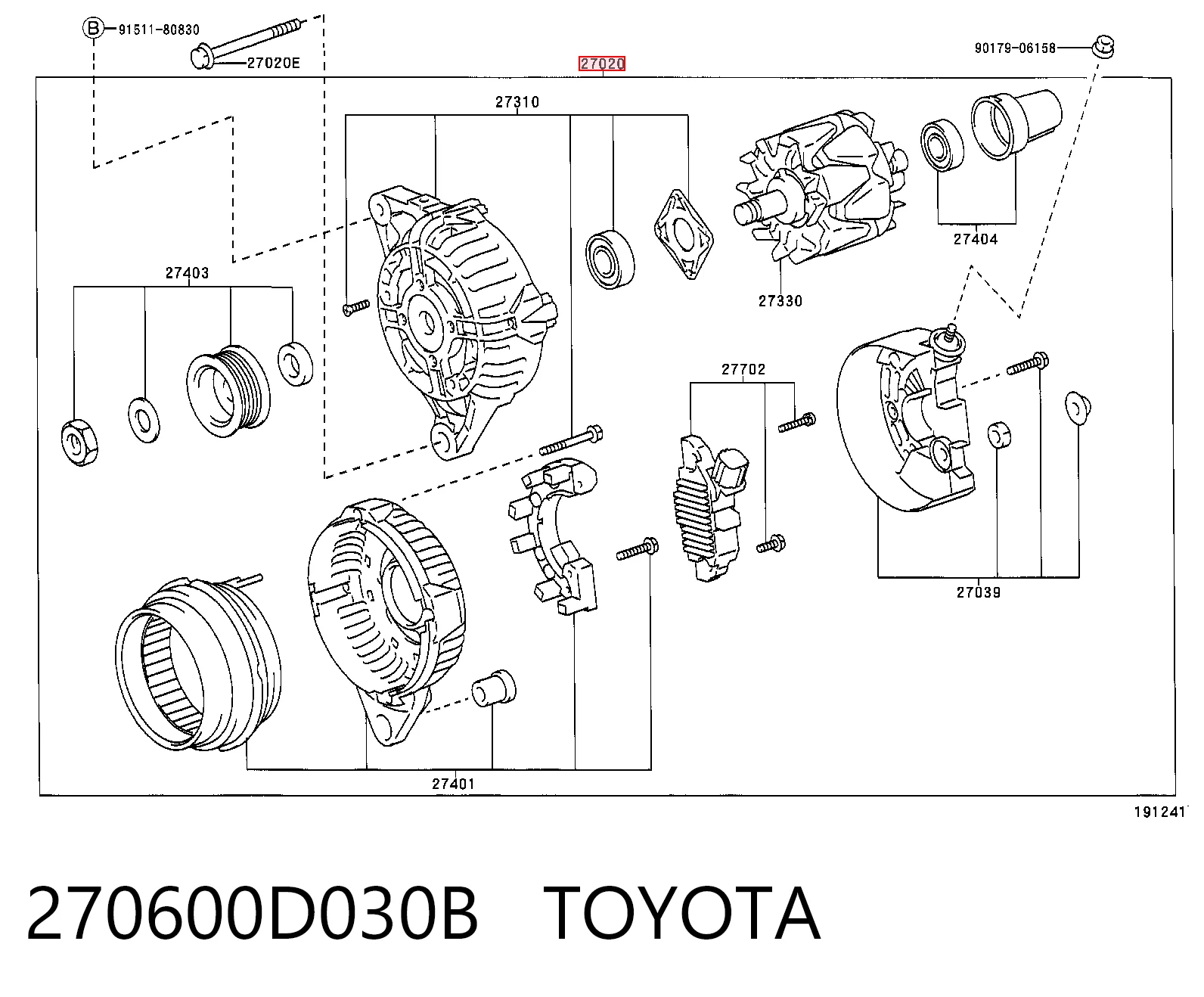 270600D030B Toyota Авто генератор