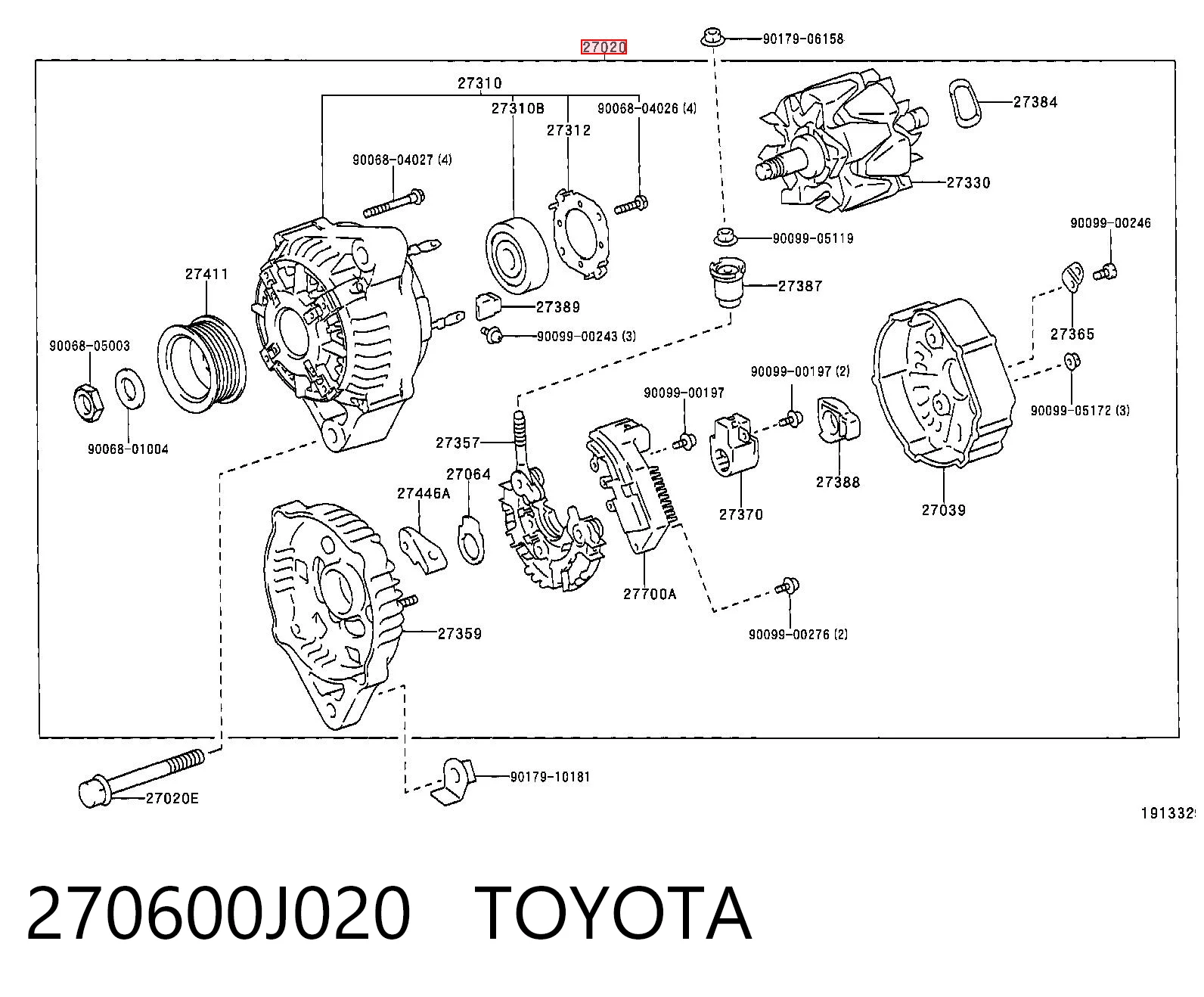 270600J020 Toyota Авто генератор