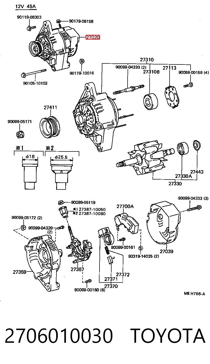 2706010030 Toyota Авто генератор