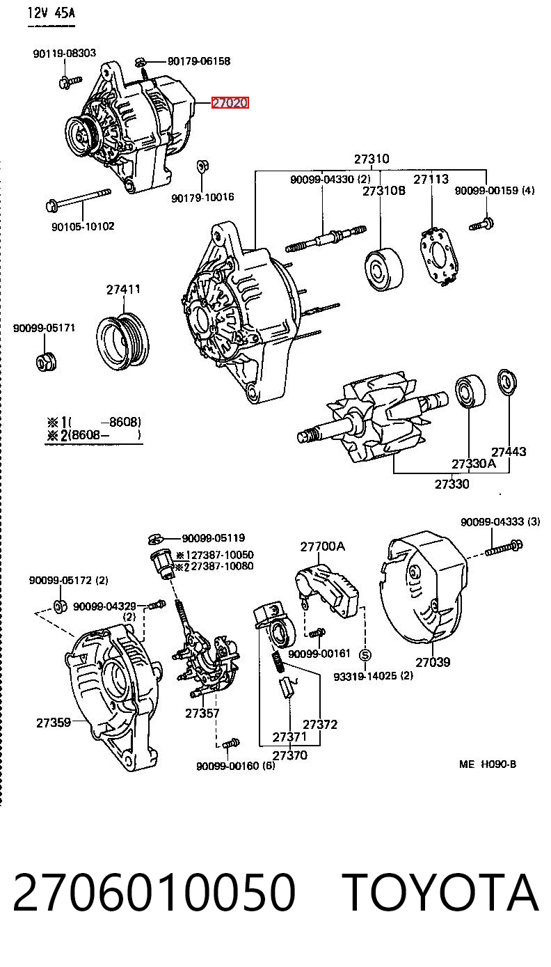 2706010050 Toyota Авто генератор