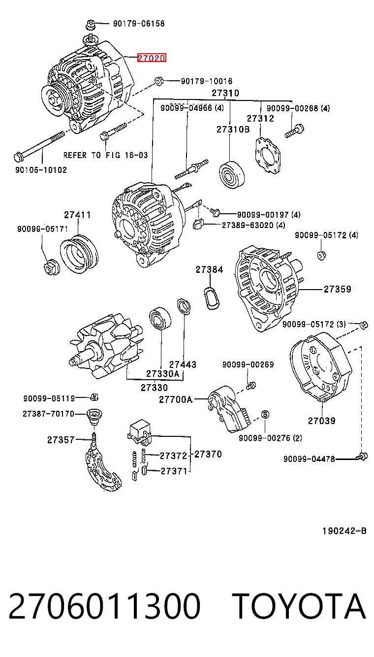 2706011300 Toyota Авто генератор