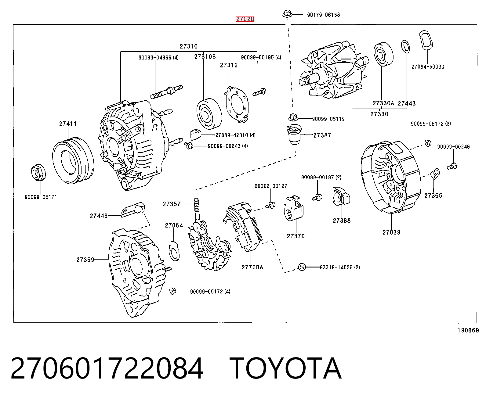270601722084 Toyota Авто генератор