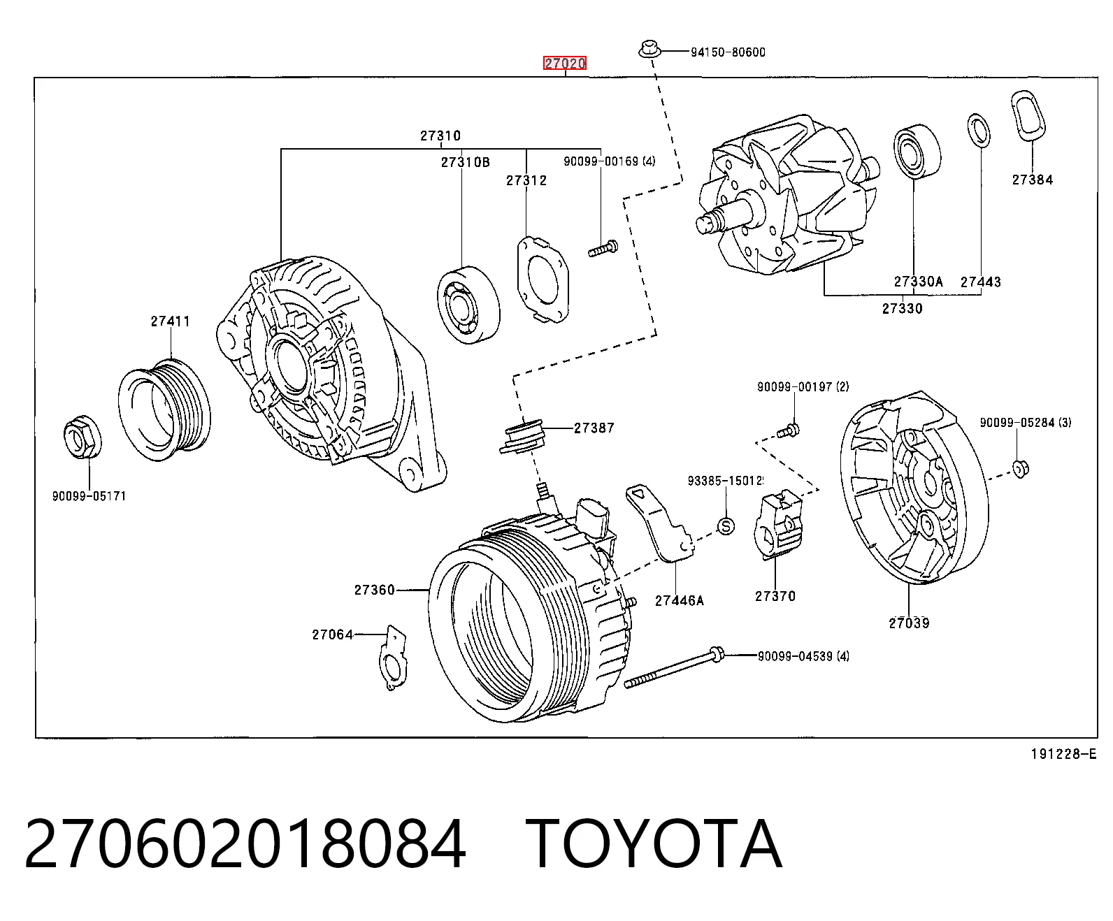 Авто генератор на Lexus RX 300 MCU1