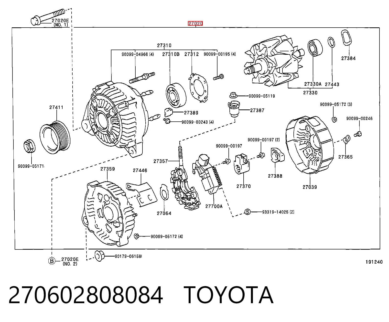270602808084 Toyota Авто генератор