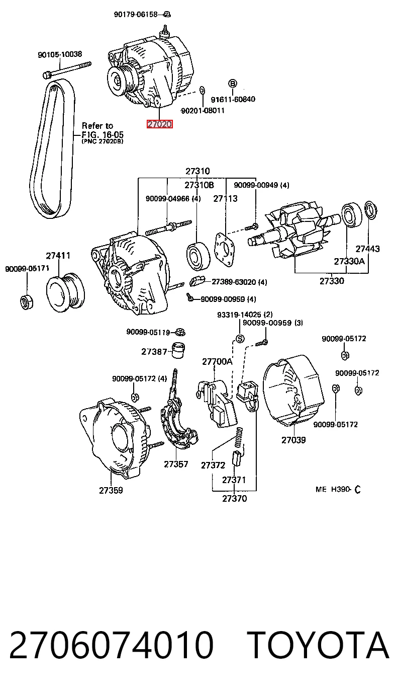 2706074010 Toyota Авто генератор