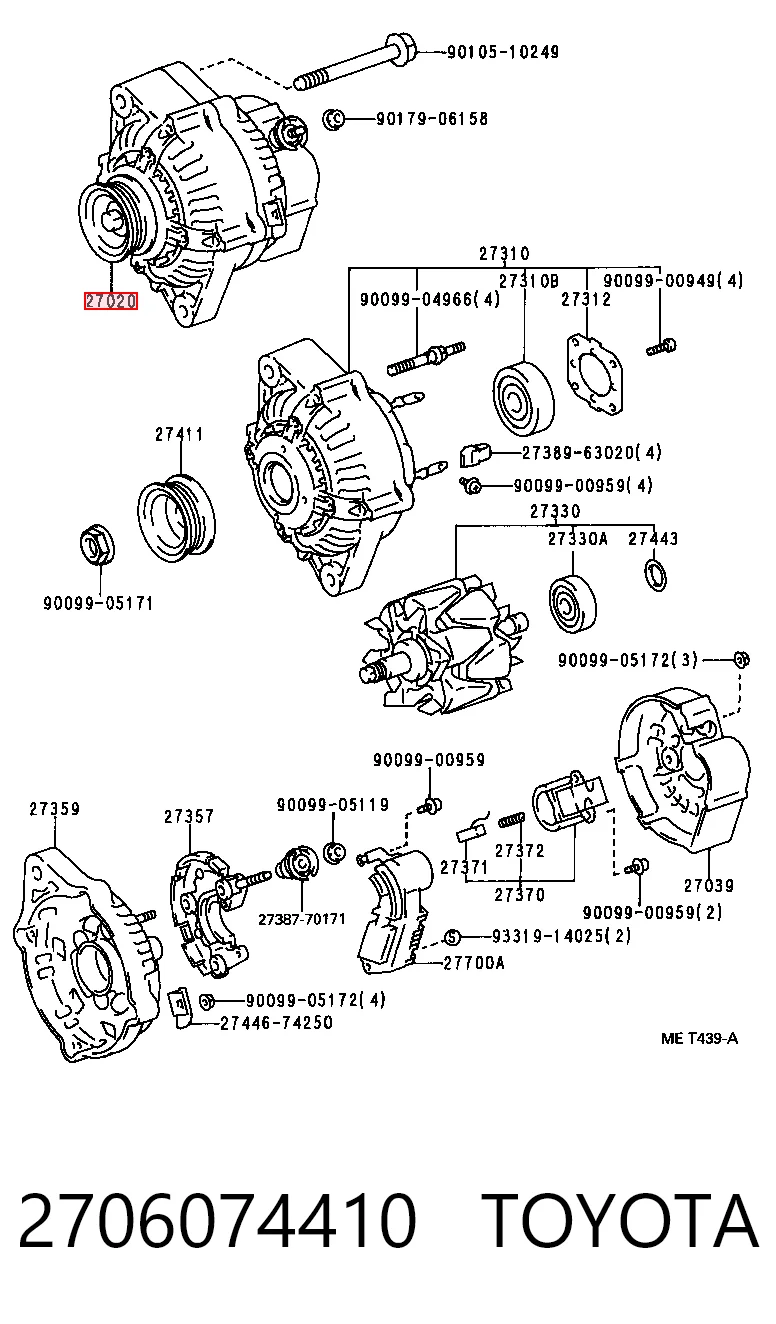 2706074410 Toyota Авто генератор