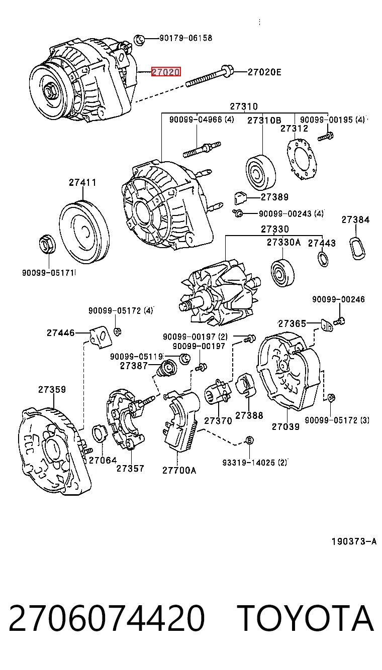 2706074420 Toyota Авто генератор