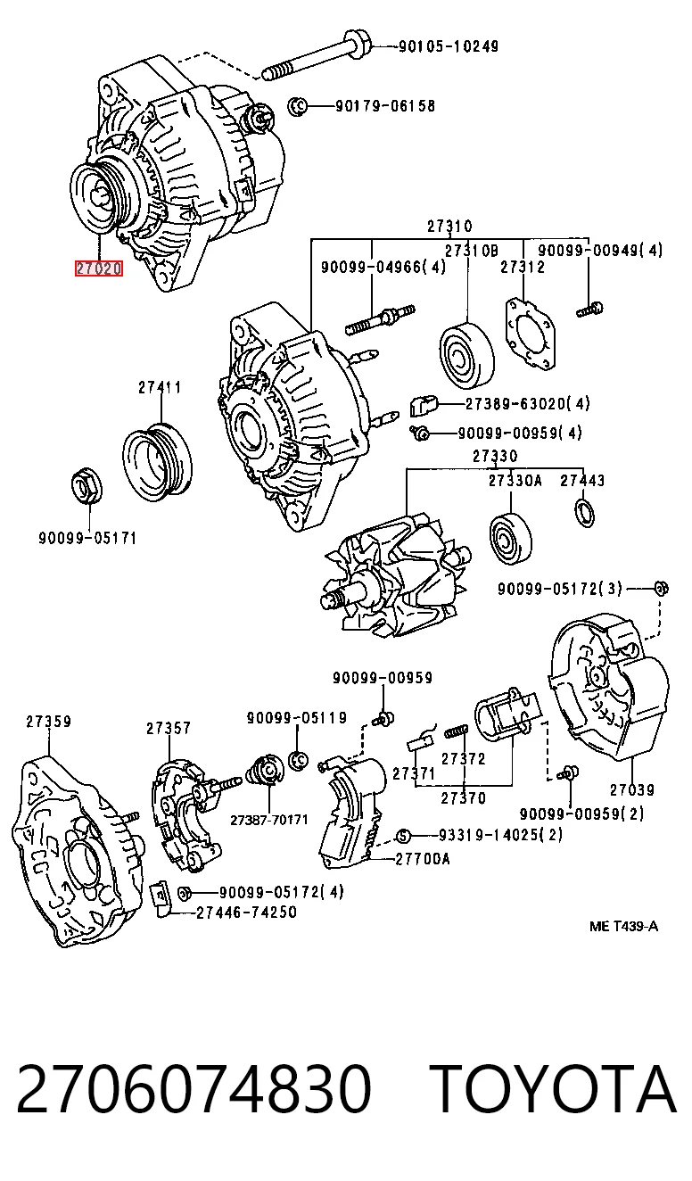 2706074830 Toyota Авто генератор