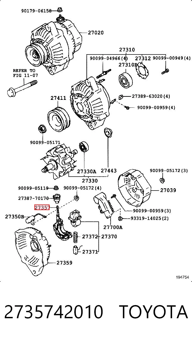 2735742010 Toyota Діодний випрямляч