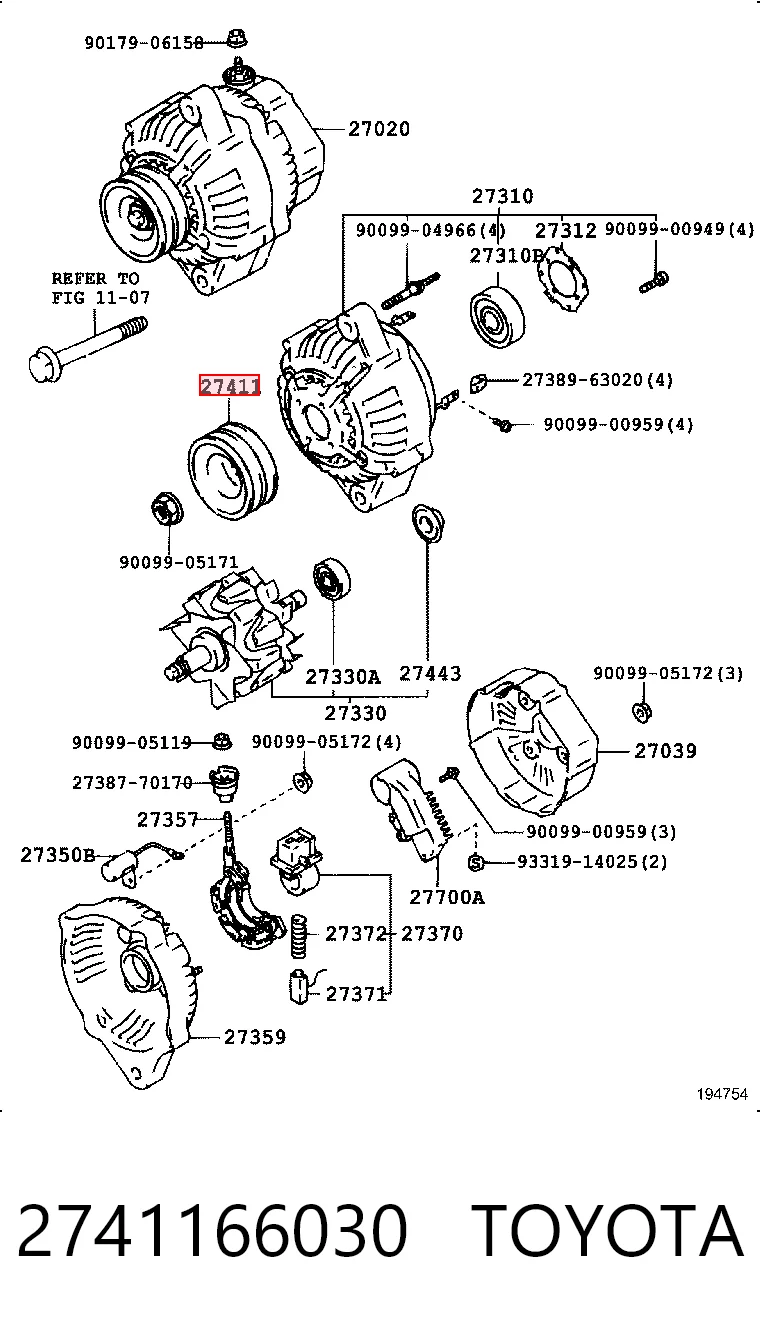 Купити Шків генератора Toyota Land Cruiser 80 J8
