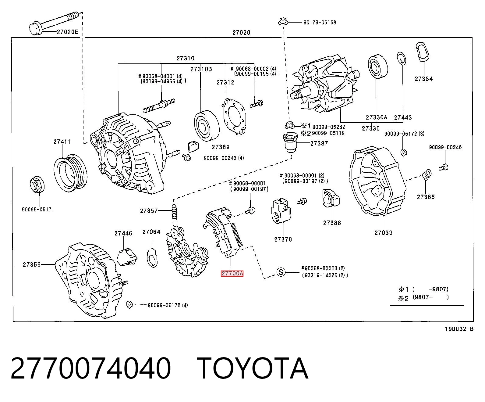 2770074040 Toyota Реле-регулятор (напруги)
