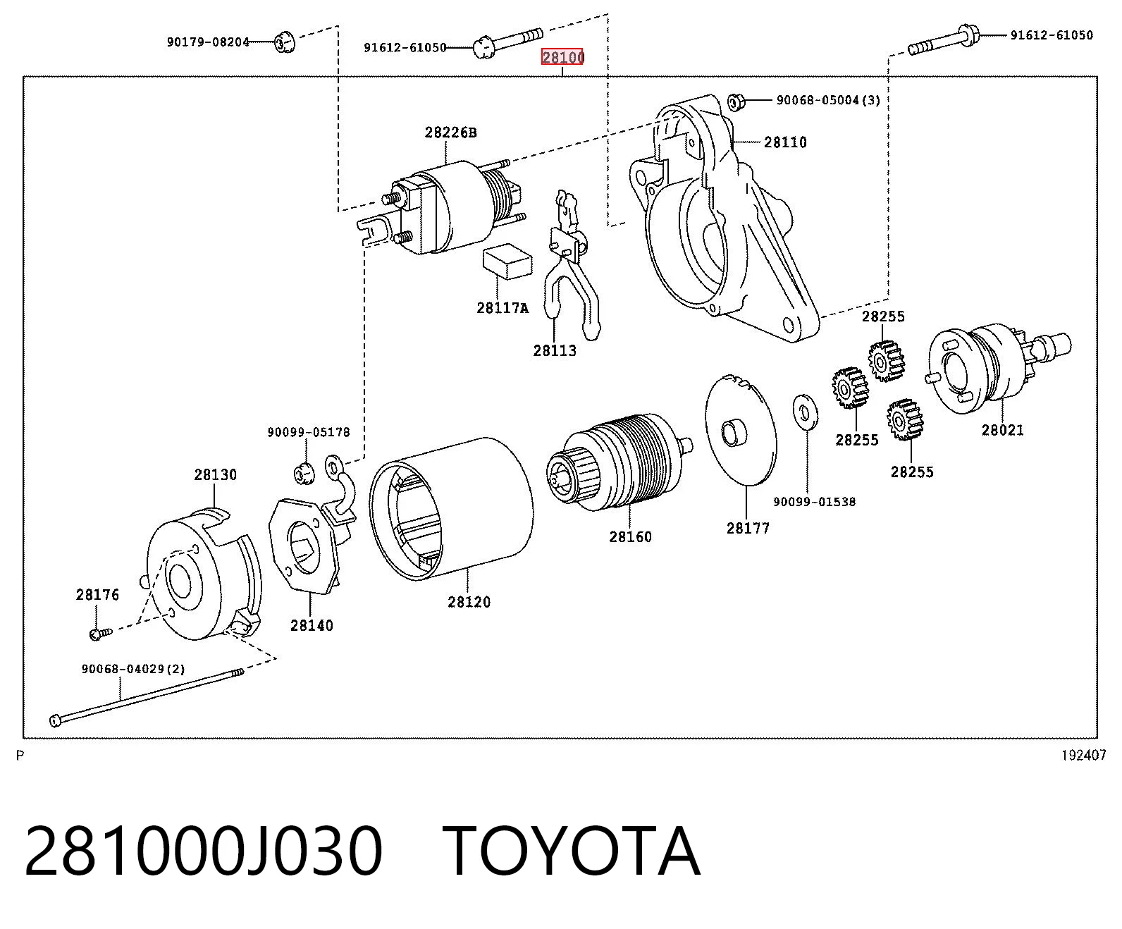 281000J030 Toyota Стартер двигуна