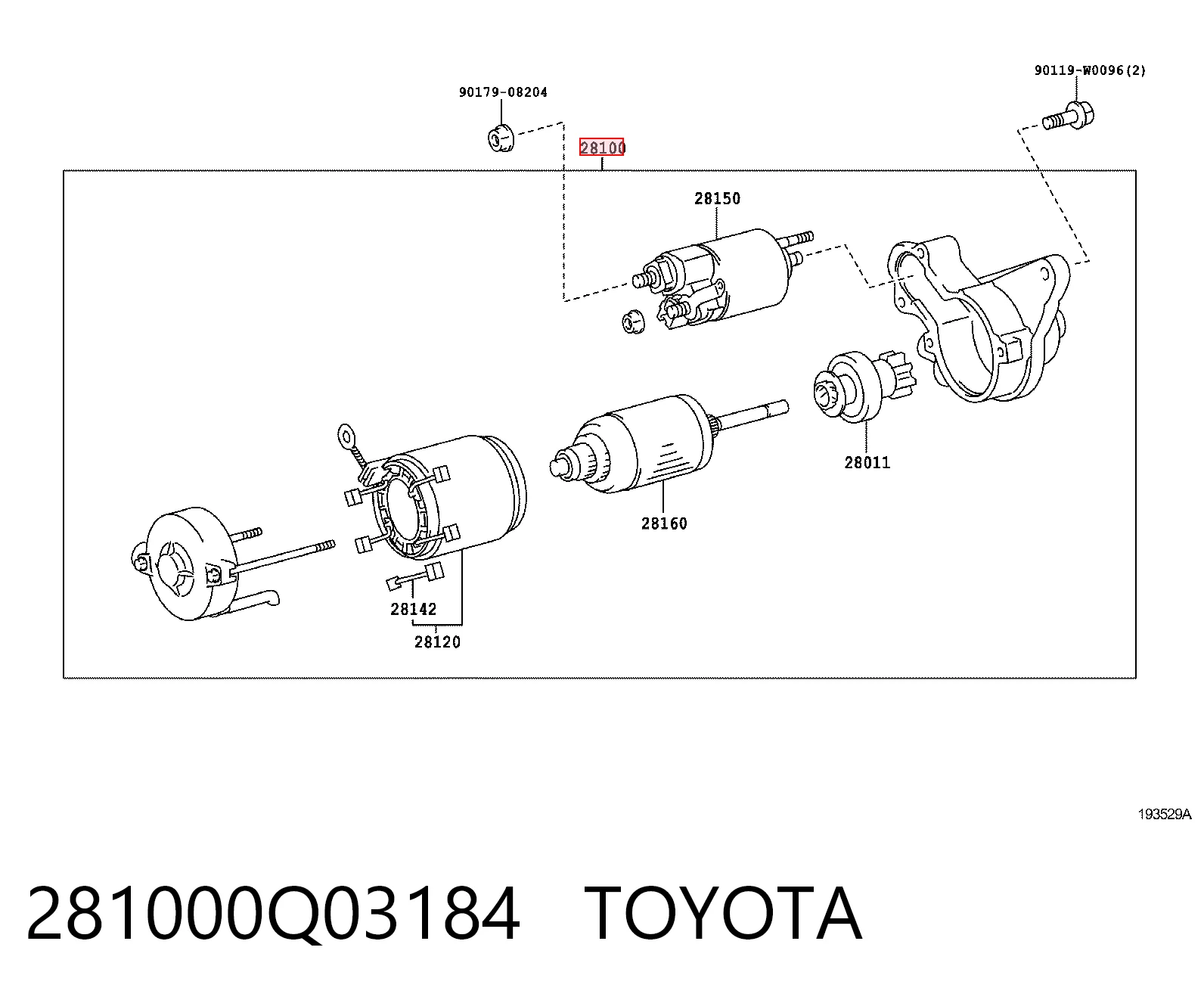 Стартер автомобільний Toyota Yaris 
