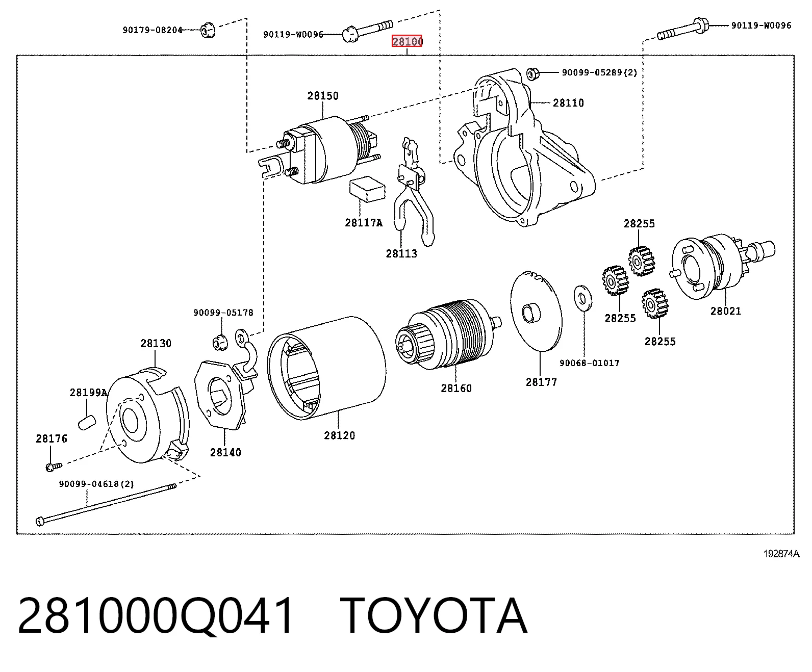 281000Q041 Toyota Стартер двигуна