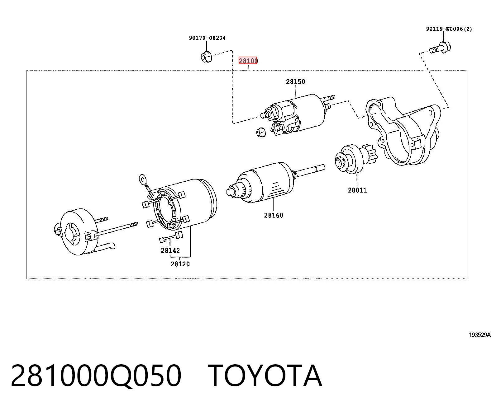 281000Q050 Toyota Стартер двигуна
