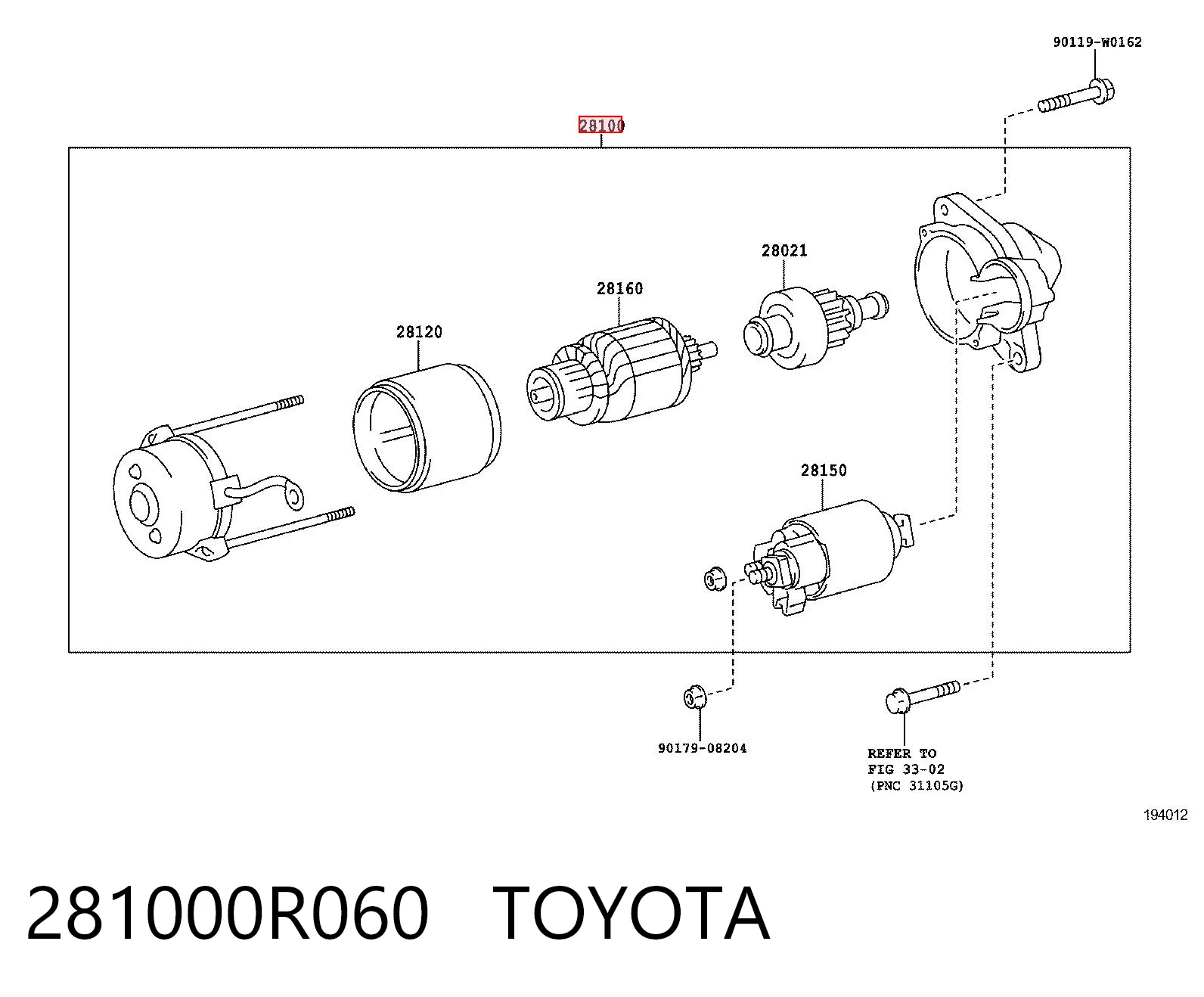 281000R060 Toyota Стартер двигуна