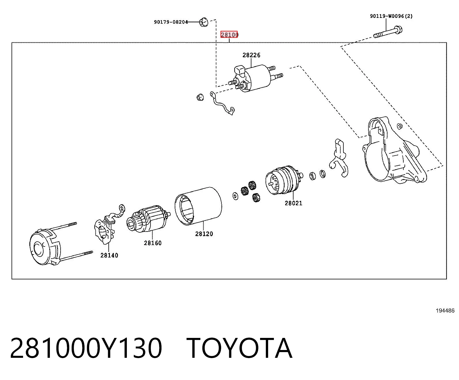 281000Y130 Toyota Стартер двигуна