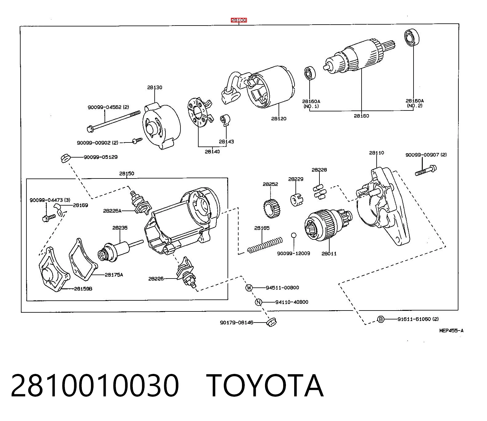 2810010030 Toyota Стартер двигуна