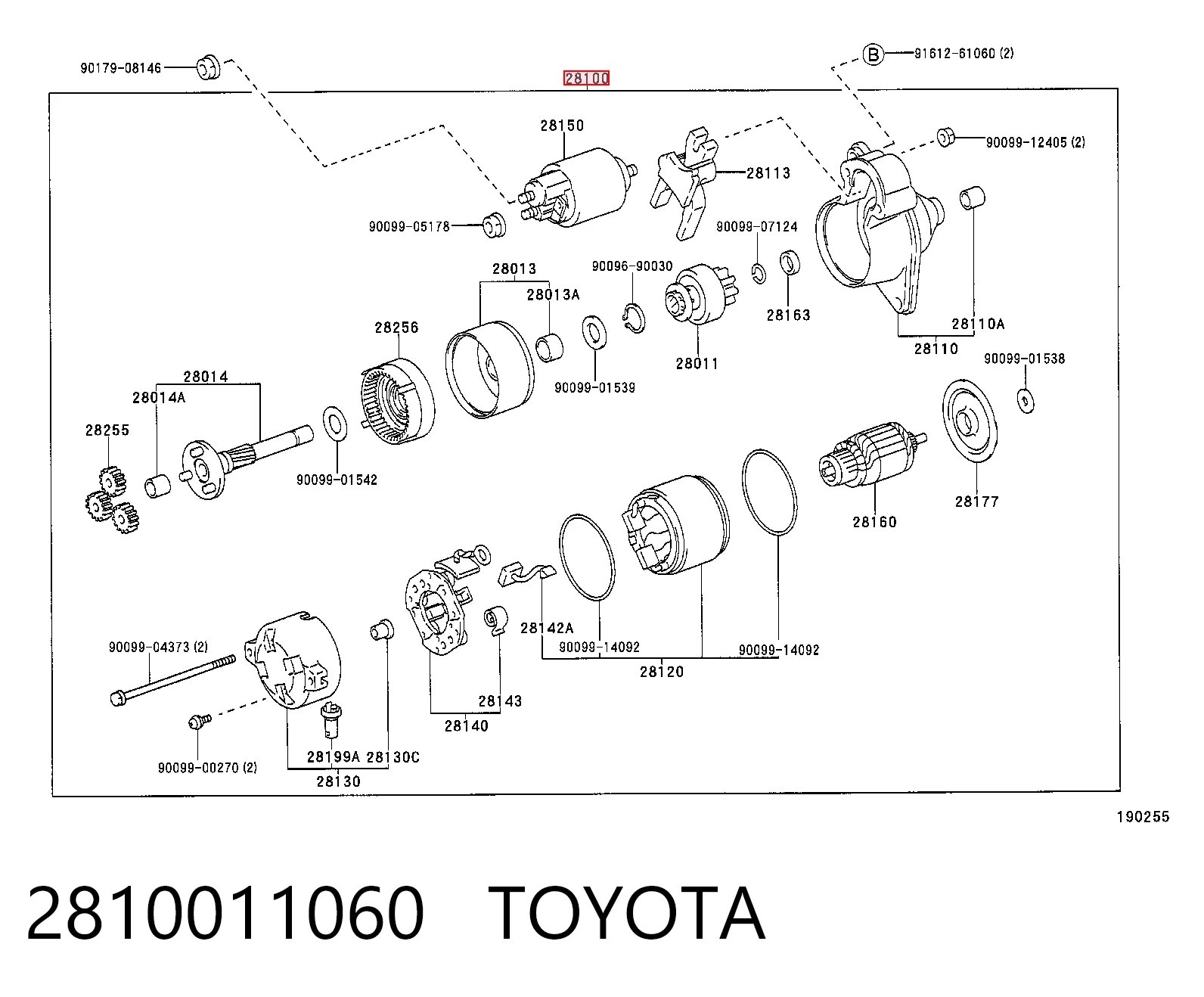 2810011060 Toyota Стартер двигуна