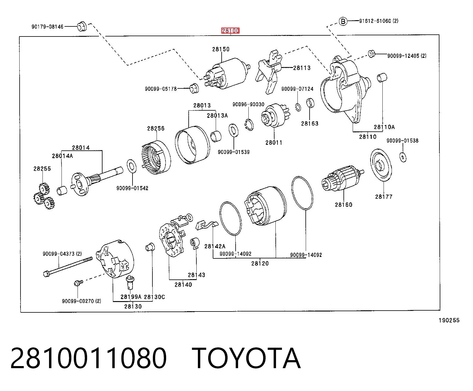 2810011080 Toyota Стартер двигуна