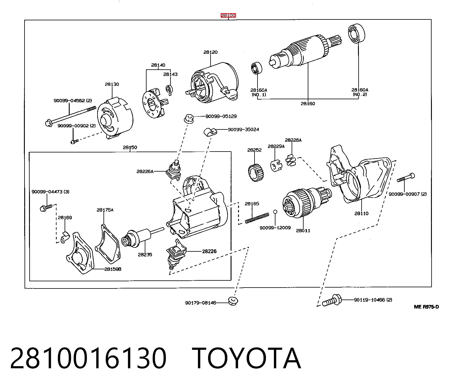 2810016130 Toyota Стартер двигуна