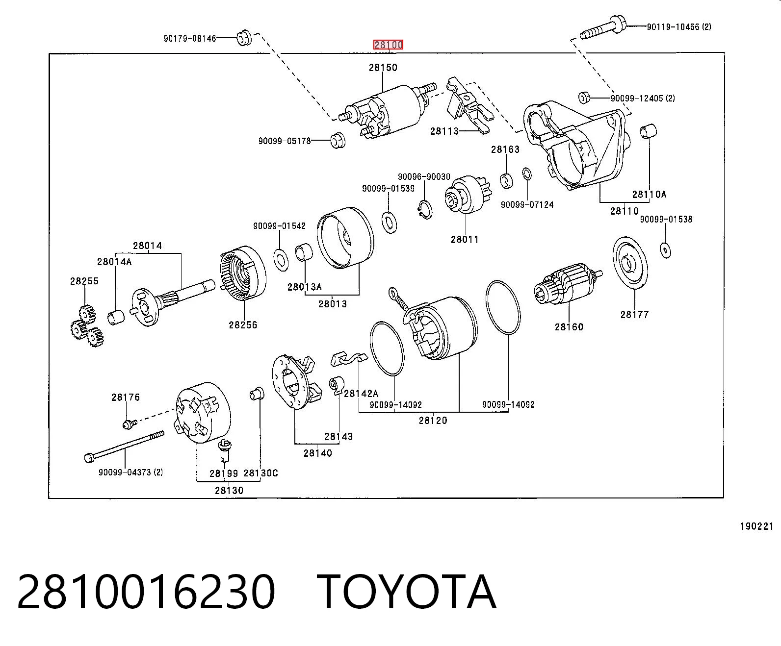 2810016230 Toyota Стартер двигуна