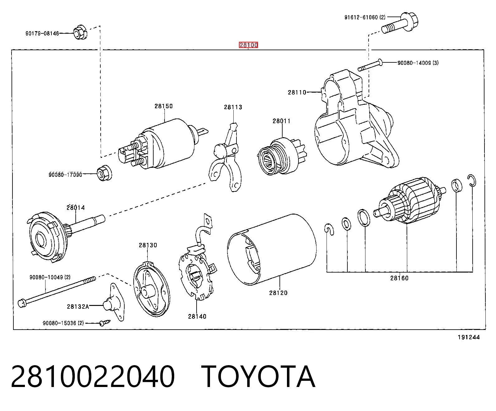 2810022040 Toyota Стартер двигуна