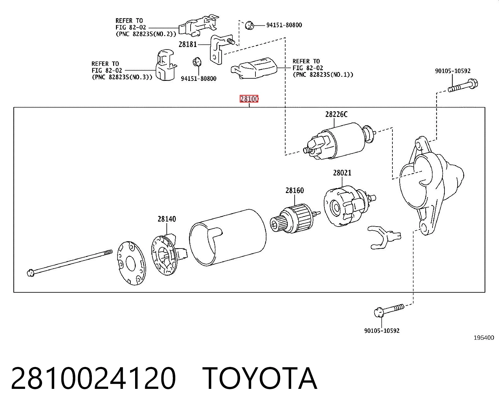 2810024120 Toyota Стартер двигуна