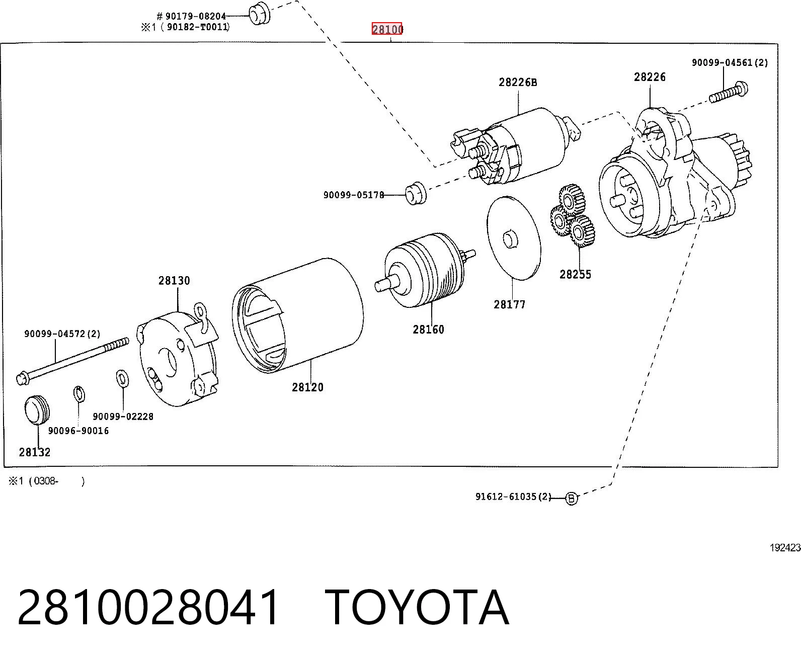 2810028041 Toyota Стартер двигуна