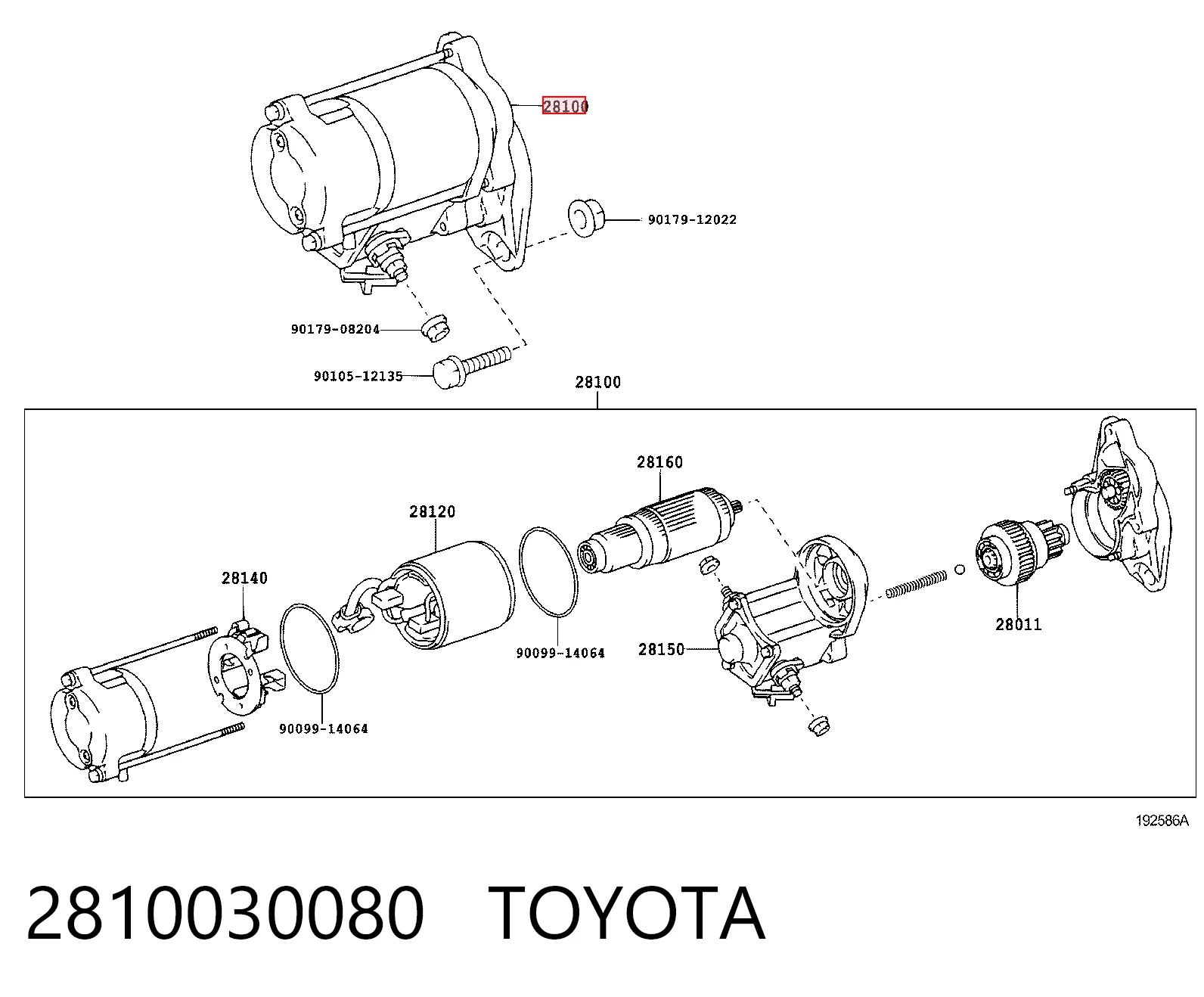 2810030080 Toyota Стартер двигуна