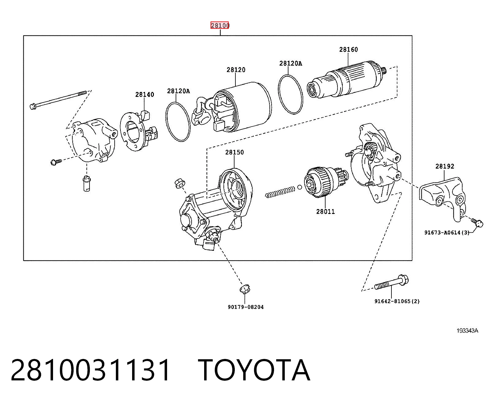 2810031131 Toyota Стартер двигуна