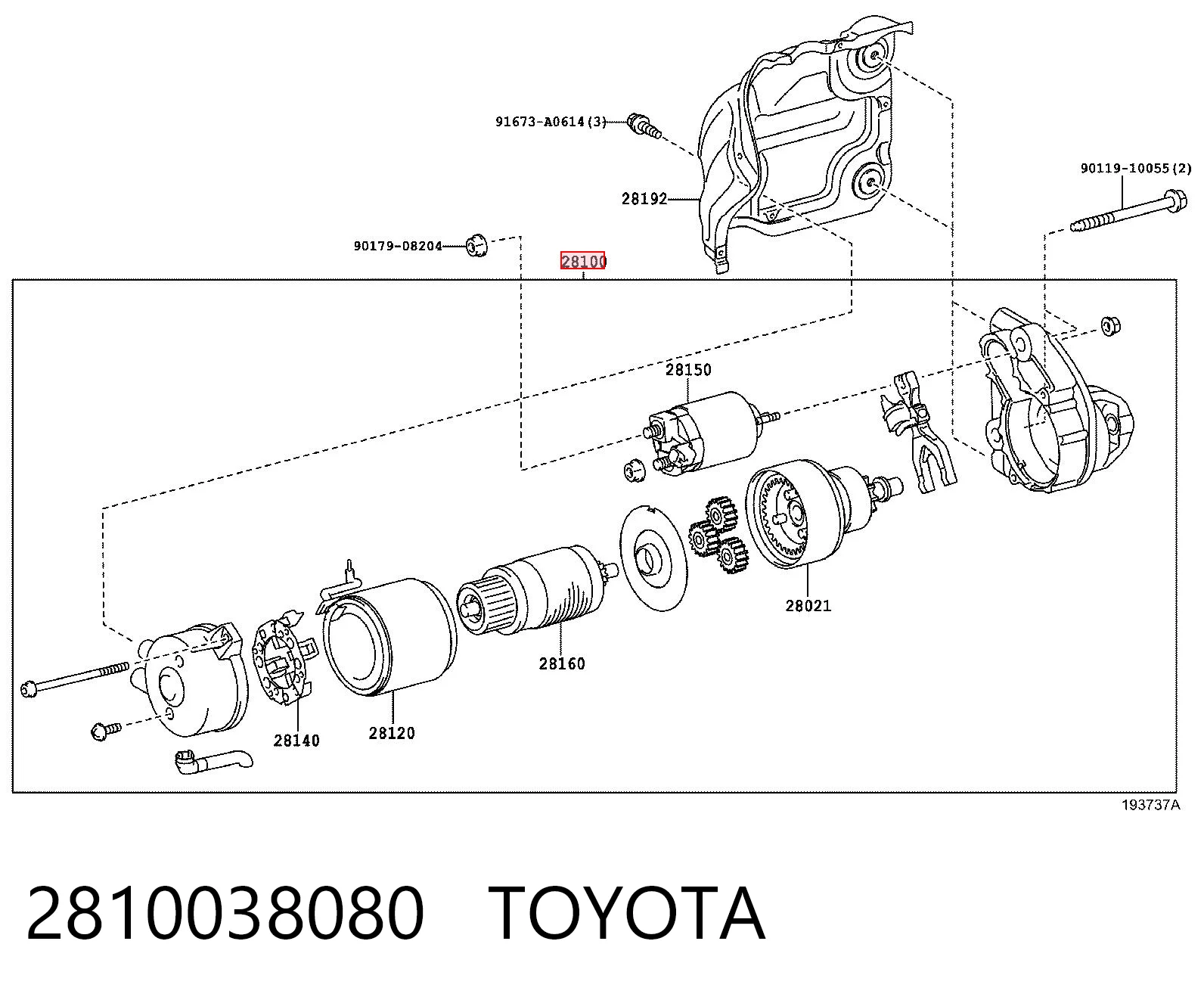 2810038080 Toyota Стартер двигуна