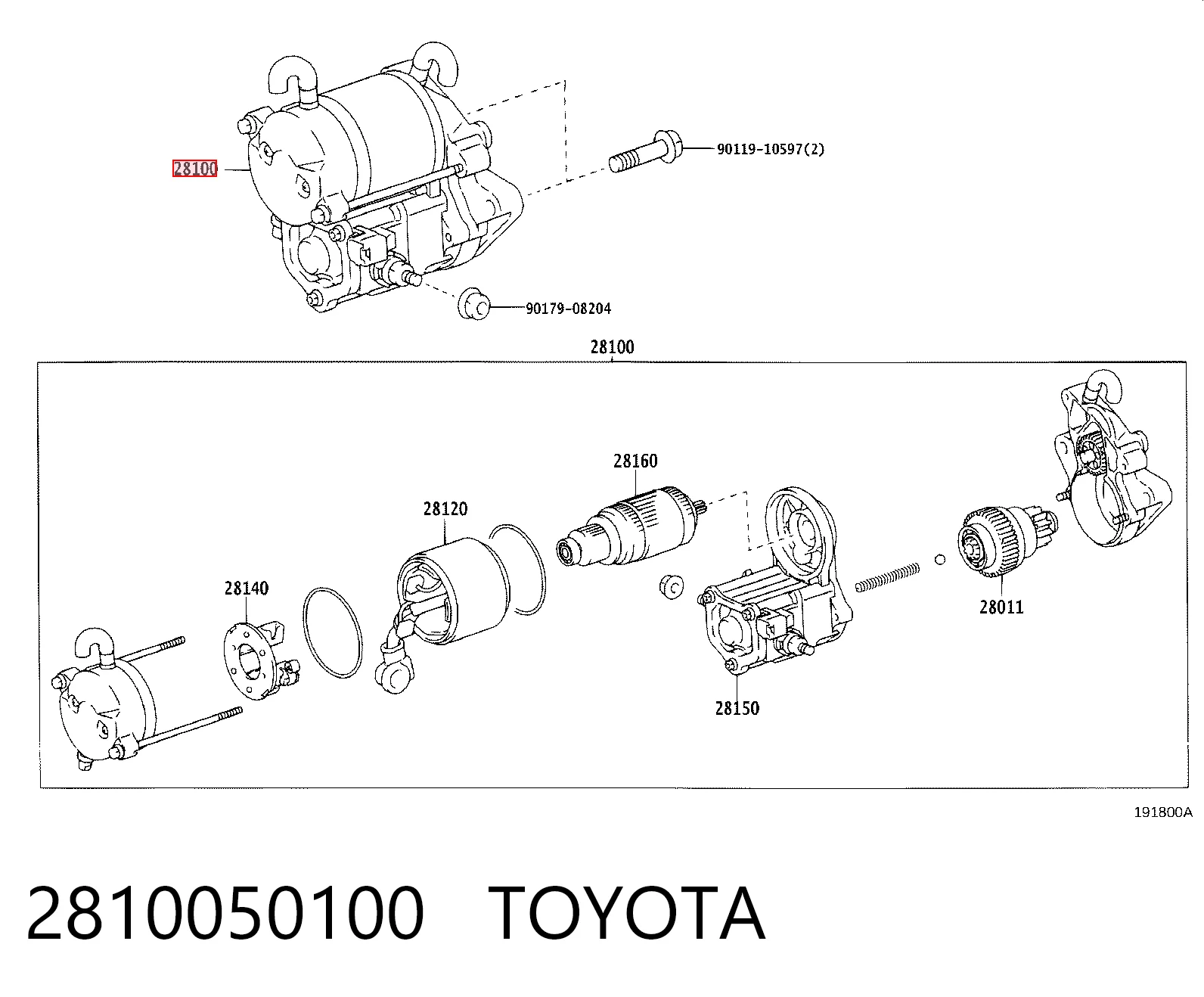 2810050100 Toyota Стартер двигуна