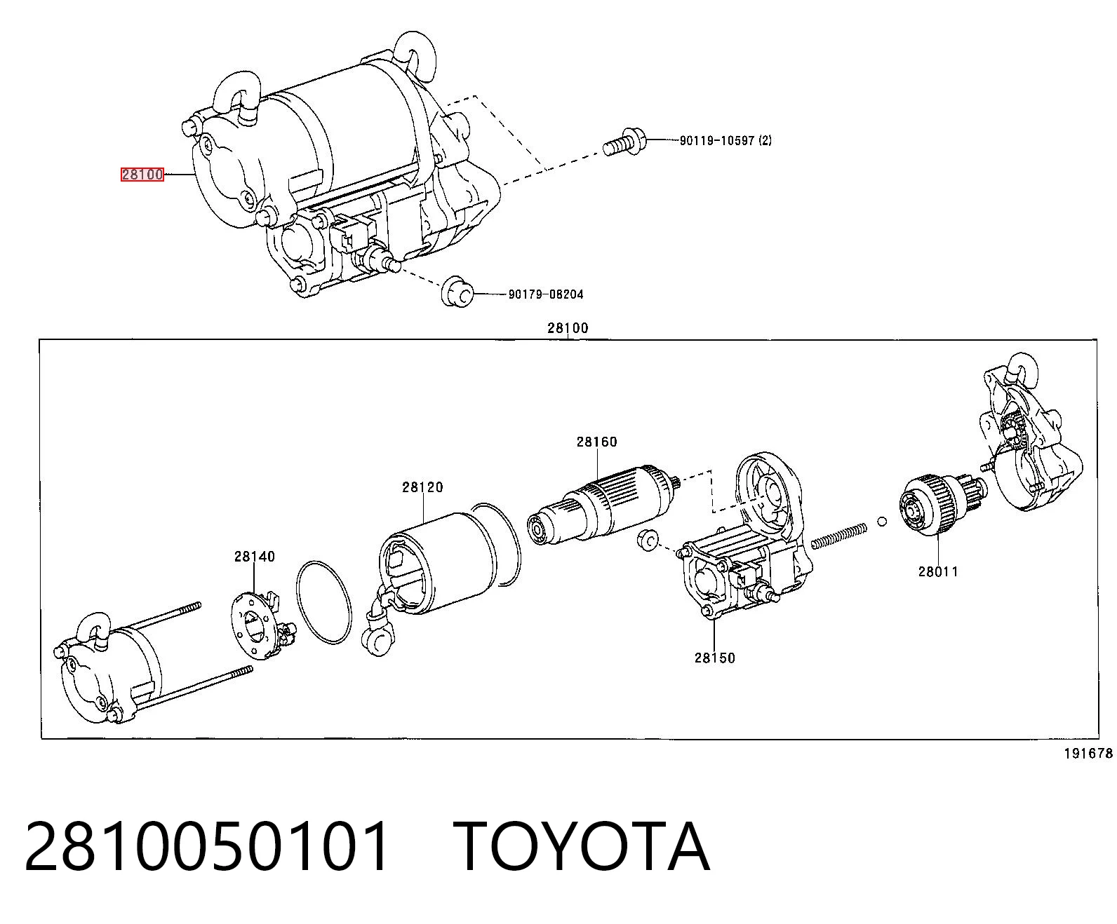 2810050101 Toyota Стартер двигуна