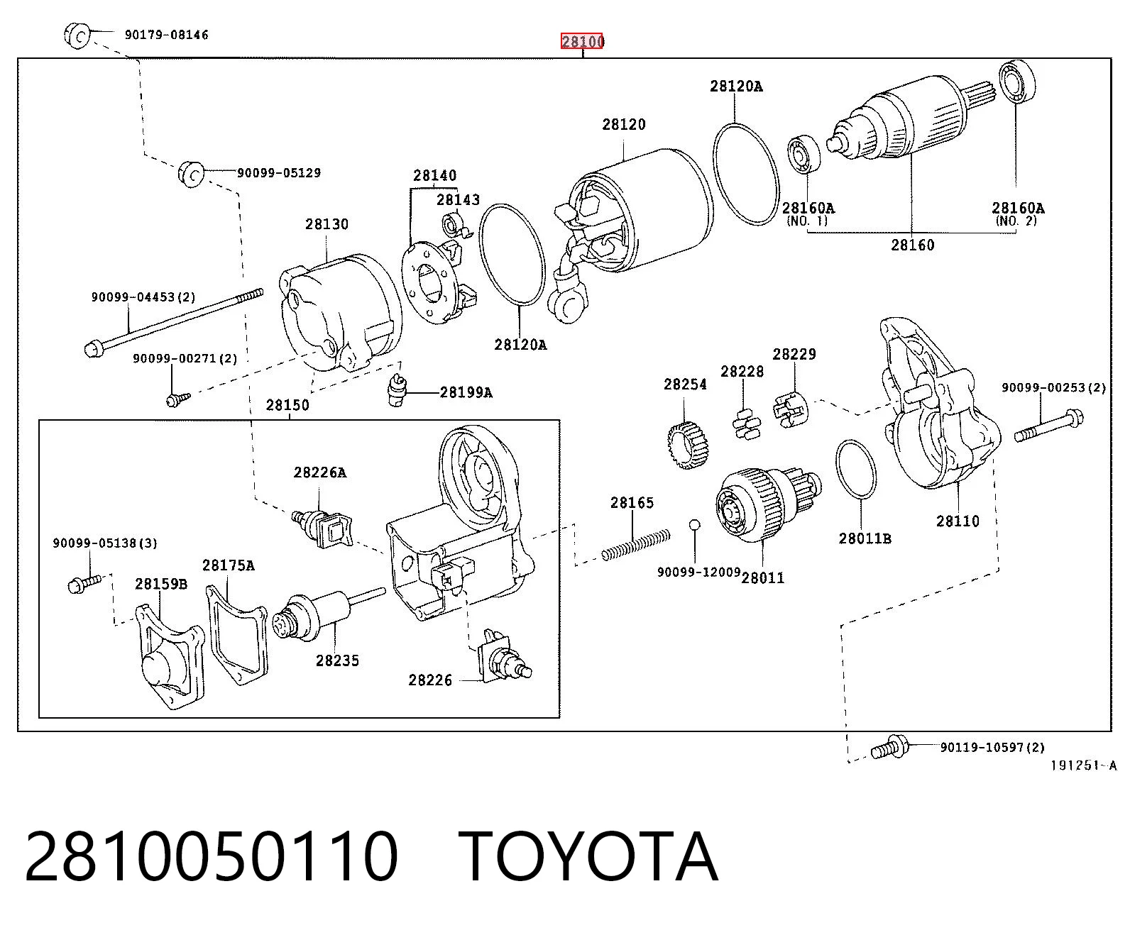 2810050110 Toyota Стартер двигуна