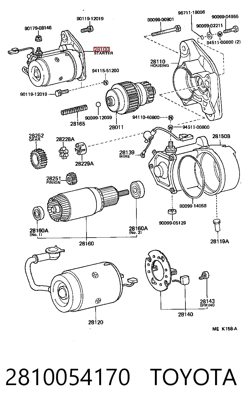 2810054170 Toyota Стартер двигуна