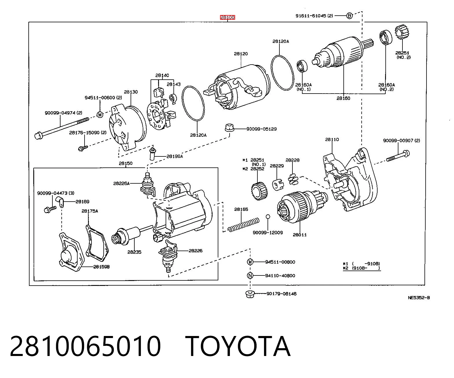 2810065010 Toyota Стартер двигуна